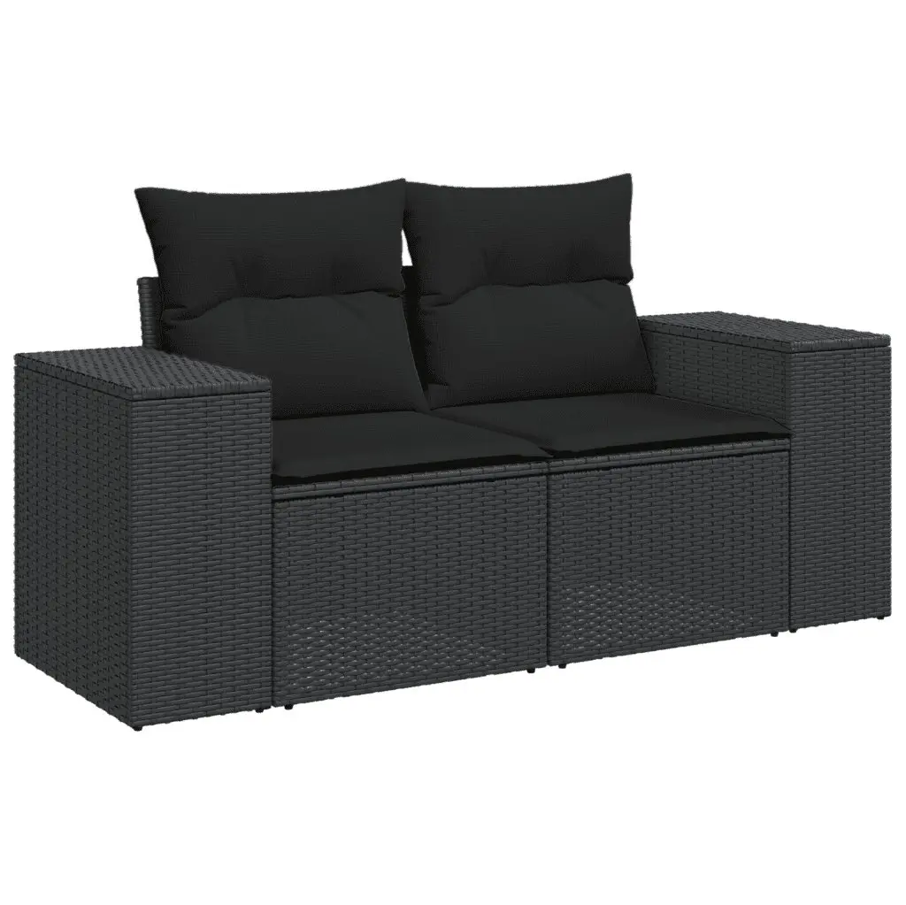 Garden Sofa Set 10 Piece Outdoor Furniture Black Poly Rattan Patio Sectional
