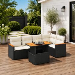6-Piece Black Outdoor Sofa Set: Stylish and Functional