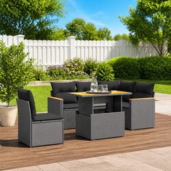 6 Piece Garden Sofa Set for Outdoor Relaxation