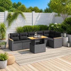 7-Piece Garden Sofa Set with Cushions