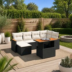 7-Piece Outdoor Sofa Set with Adjustable Height