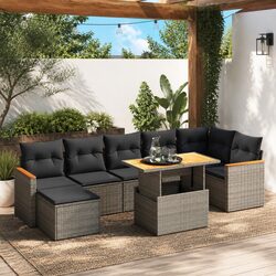 8-Piece Grey Modular Garden Sofa Set