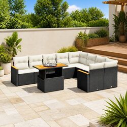 Concise Details on the 10 Piece Black Garden Sofa Set