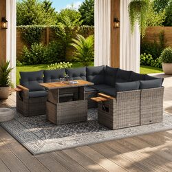 Compact and Versatile 9-Piece Garden Sofa Set