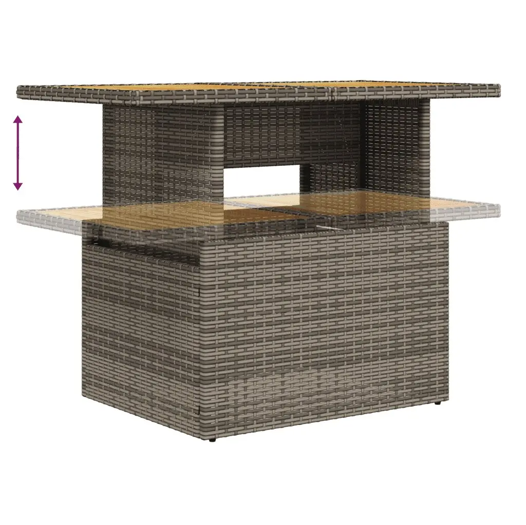 Garden Sofa Set 9 Piece Outdoor Furniture Grey Poly Rattan Modular Patio