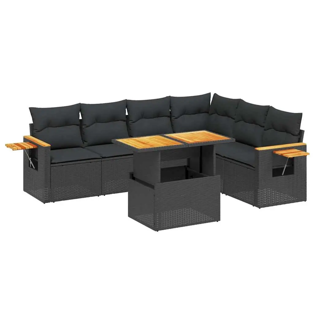 7 Piece Garden Sofa Set with Adjustable Tabletop
