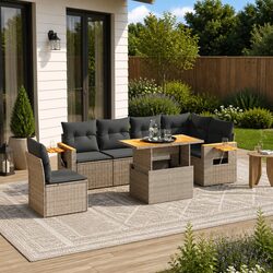 Compact 7 Piece Outdoor Sofa Set with Flexibility
