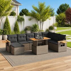 Compact and Versatile 9 Piece Garden Sofa Set