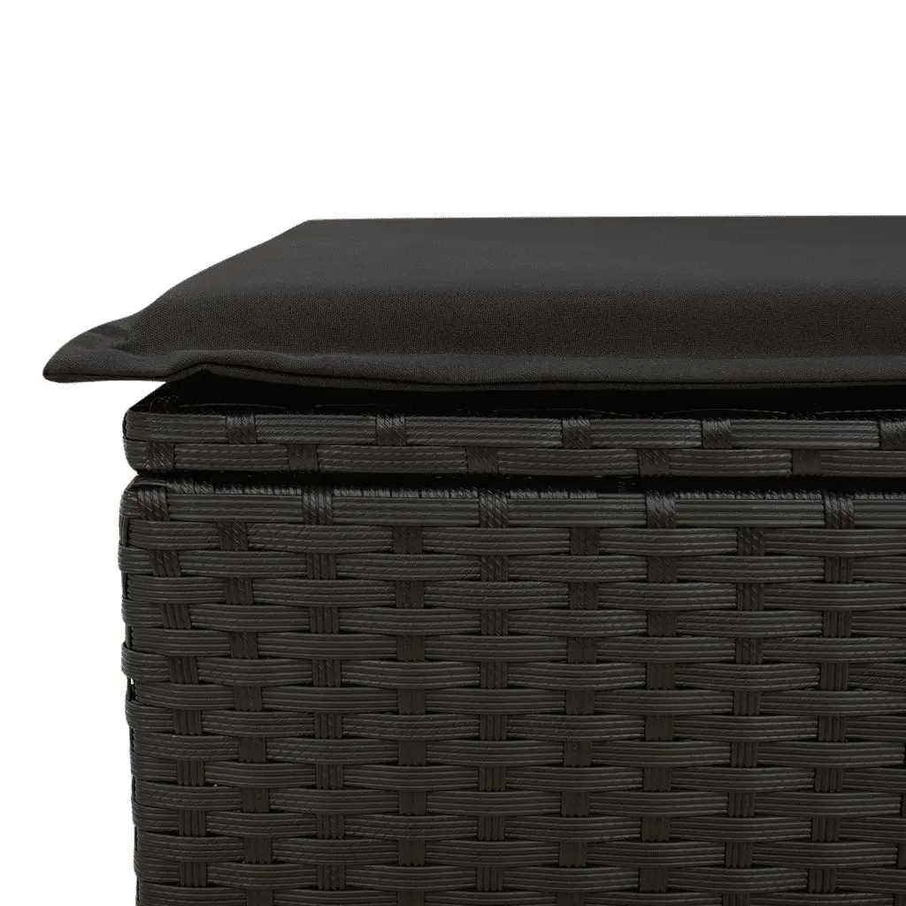 Garden Sofa Set 10 Piece Outdoor Furniture Black Poly Rattan Modular Patio