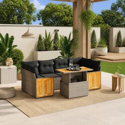7-Piece Grey Sofa Set for Outdoor Relaxation