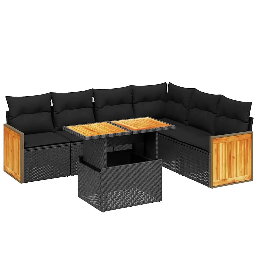 7 Piece Garden Sofa Set with Adjustable Dining Table Outdoor Patio Furniture