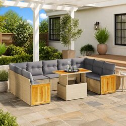 Compact and Versatile 10 Piece Outdoor Sofa Set