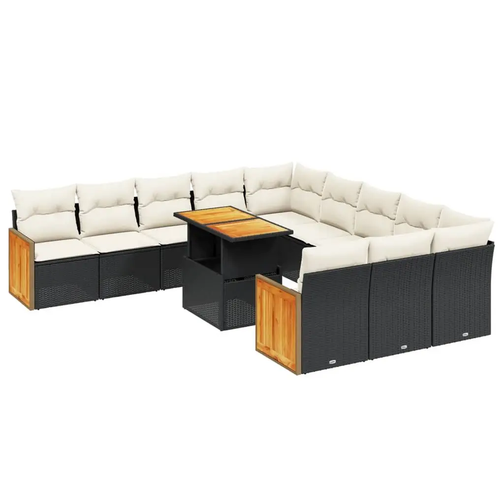 Garden Sofa Set 11 Piece Outdoor Furniture Patio Black Rattan Modular Seating