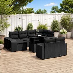 11 Piece Outdoor Furniture Set in Black