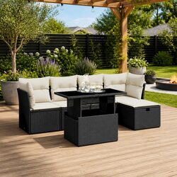 Concise 6 Piece Garden Sofa Set for Outdoor Living