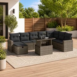 9 Piece Grey Garden Sofa Set for Outdoor Lounging