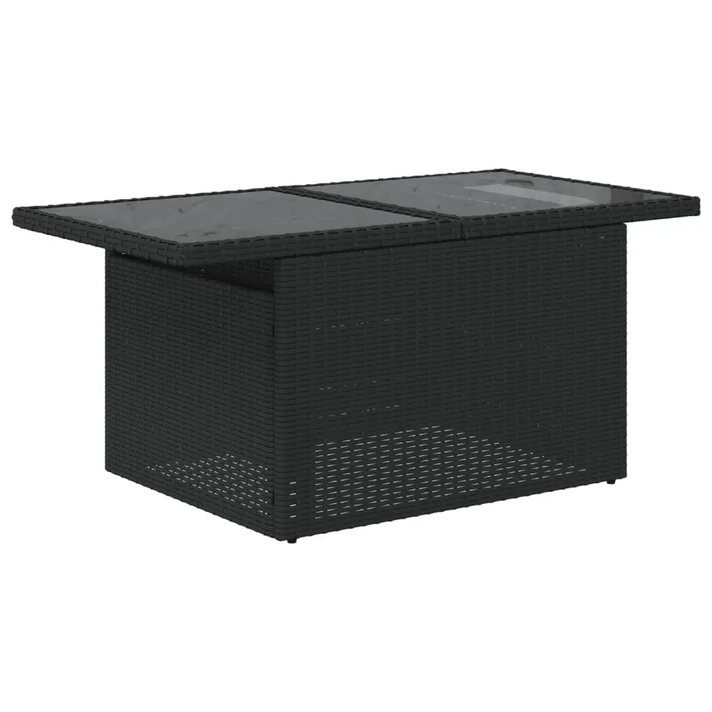 9 Piece Outdoor Garden Sofa Set Patio Furniture with Cushions Black Poly Rattan