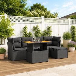 Concise 6 Piece Outdoor Sofa Set with Adjustable Table
