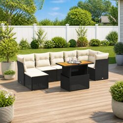 Compact 8-Piece Modular Sofa Set for Outdoor Relaxation