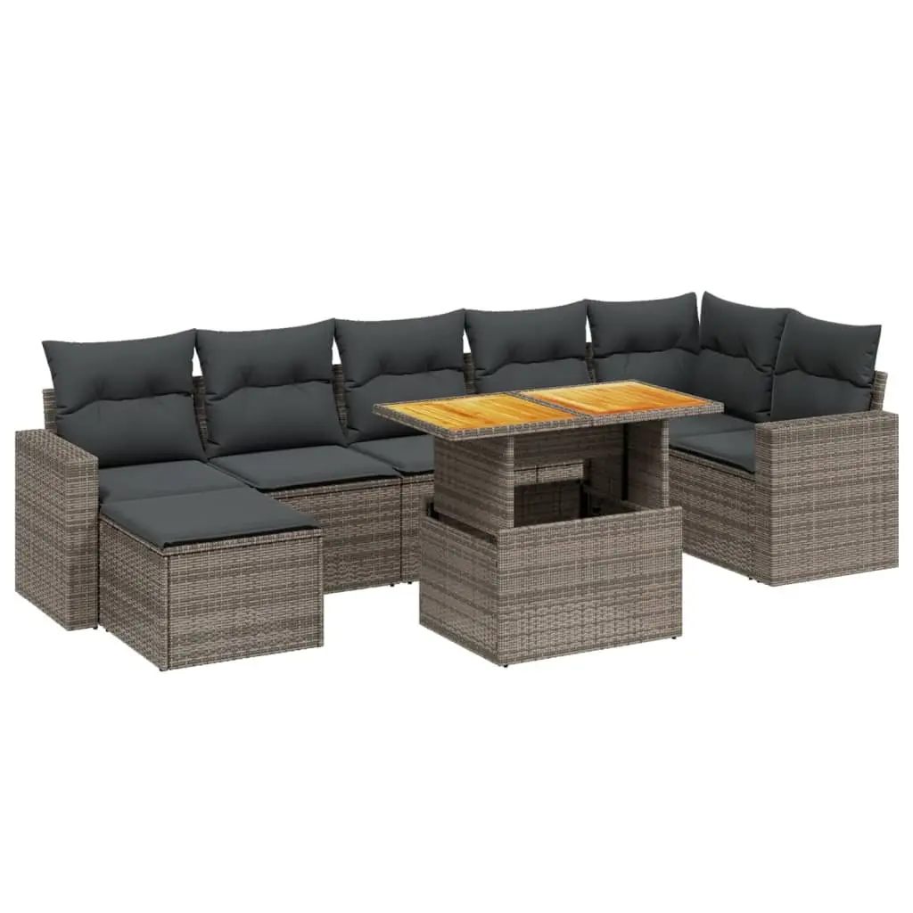 8 Piece Garden Sofa Set Outdoor Furniture Patio Lounge with Cushions Grey