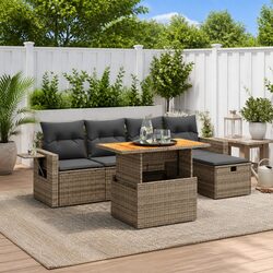 Your Outdoor Comfort: 6 Piece Garden Sofa Set with Cushions