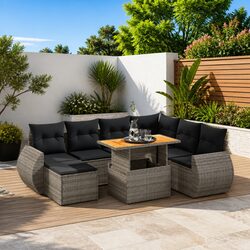 8-Piece Modular Grey Sofa Set for Outdoor Enjoyment