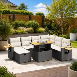 8-Piece Patio Furniture Set with Foldable Table