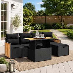 6 Piece Garden Sofa Set