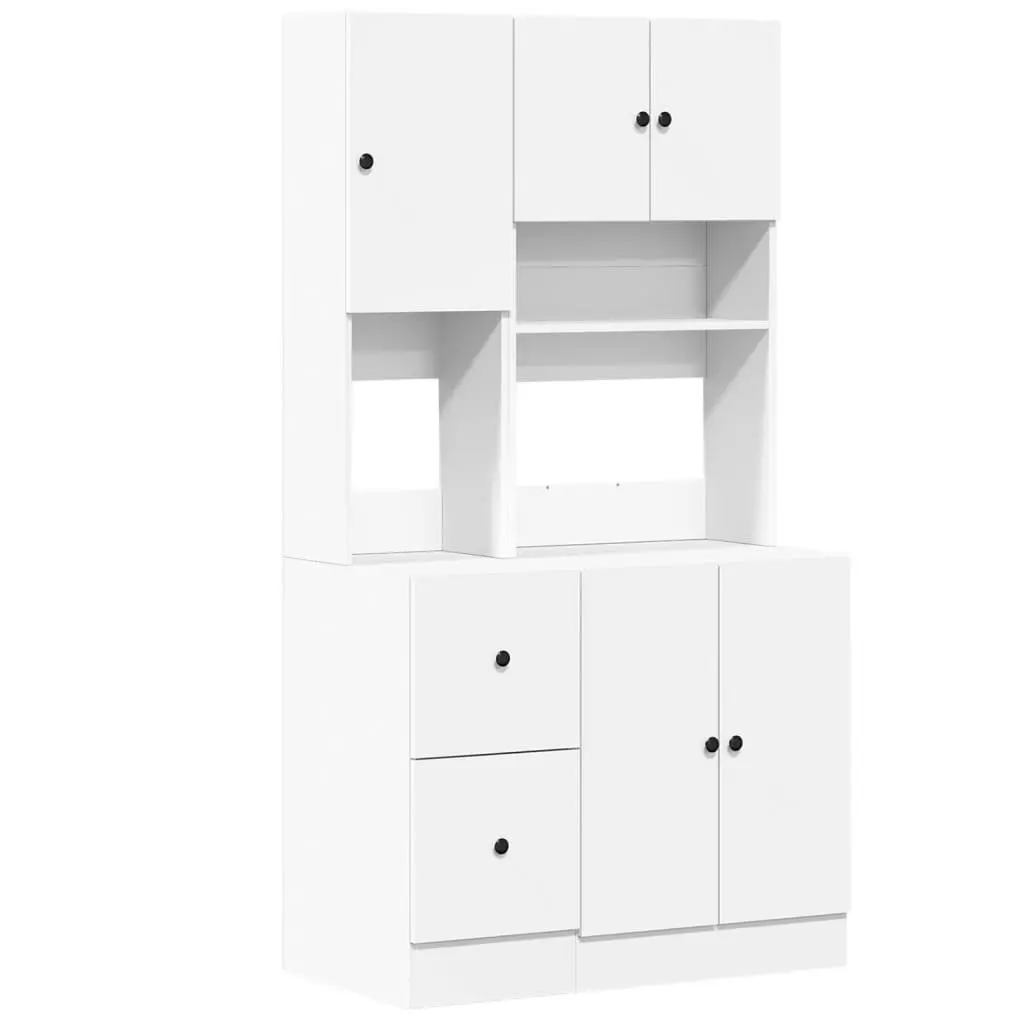 Kitchen Cabinet White Engineered Wood 95x50x180cm Storage Unit with Doors and Drawers