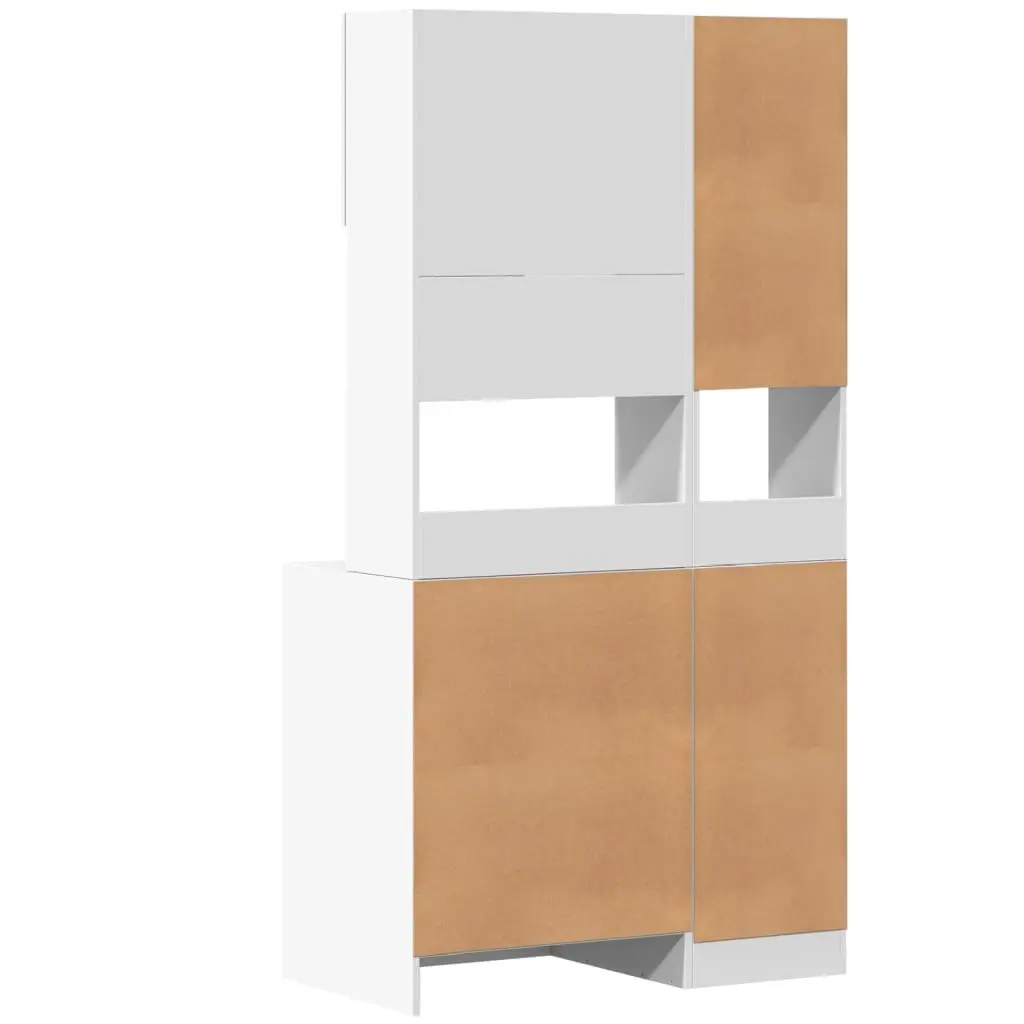Kitchen Cabinet White Engineered Wood 95x50x180cm Storage Unit with Doors and Drawers