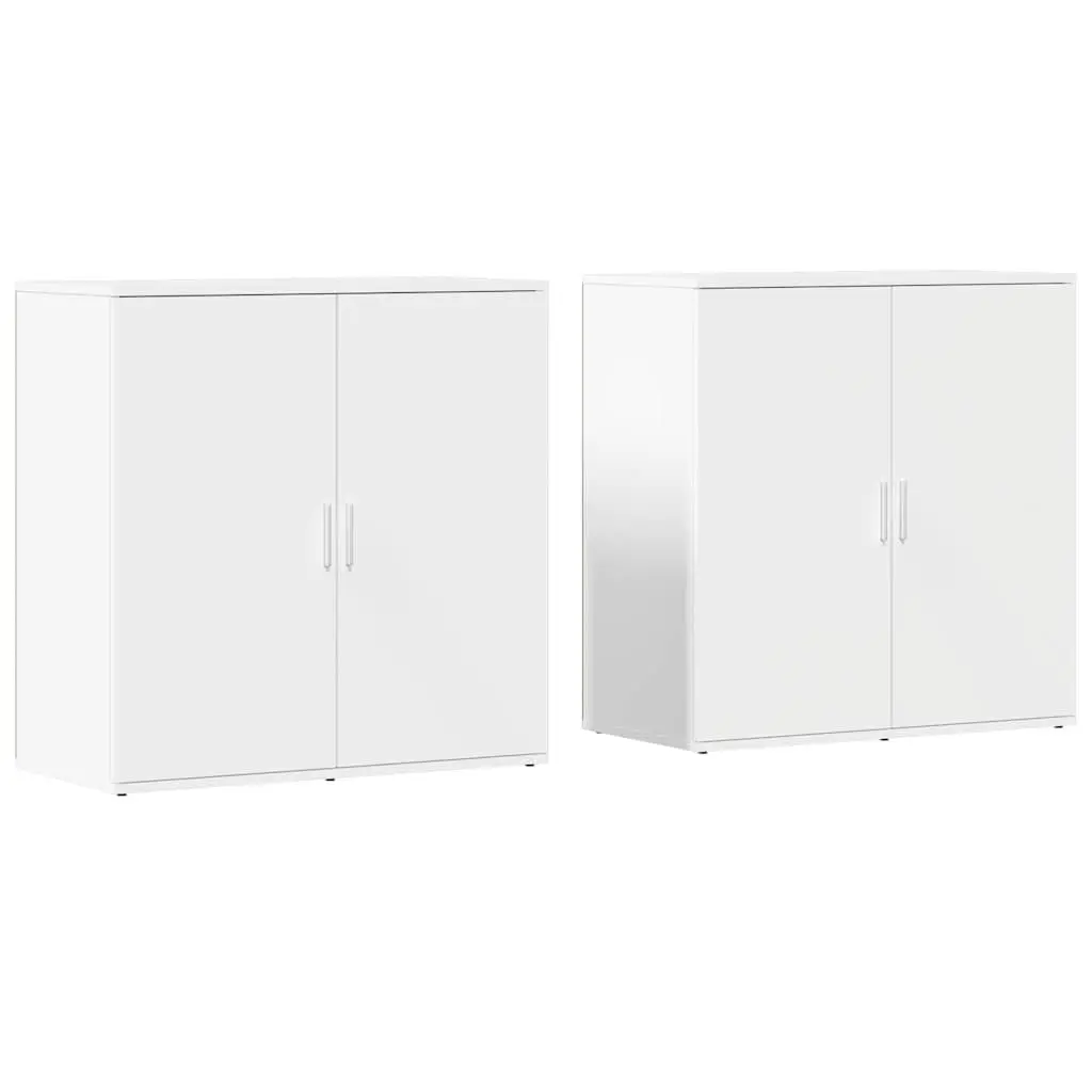 2 Piece Sideboard Cabinet Engineered Wood White Storage Buffet 79x38x80 cm