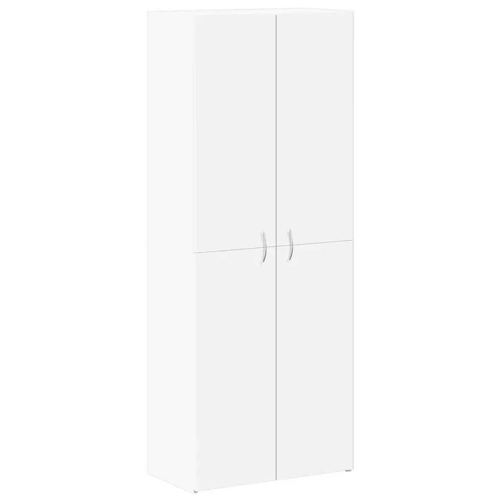 4 Compartment File Cabinet White Engineered Wood Office Storage 60W x 32D x 153H cm