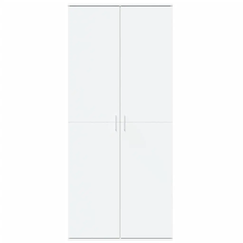 Highboard Storage Cabinet White 80x35x180cm Engineered Wood Cupboard with Doors