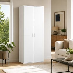 White Highboard Storage Cabinet