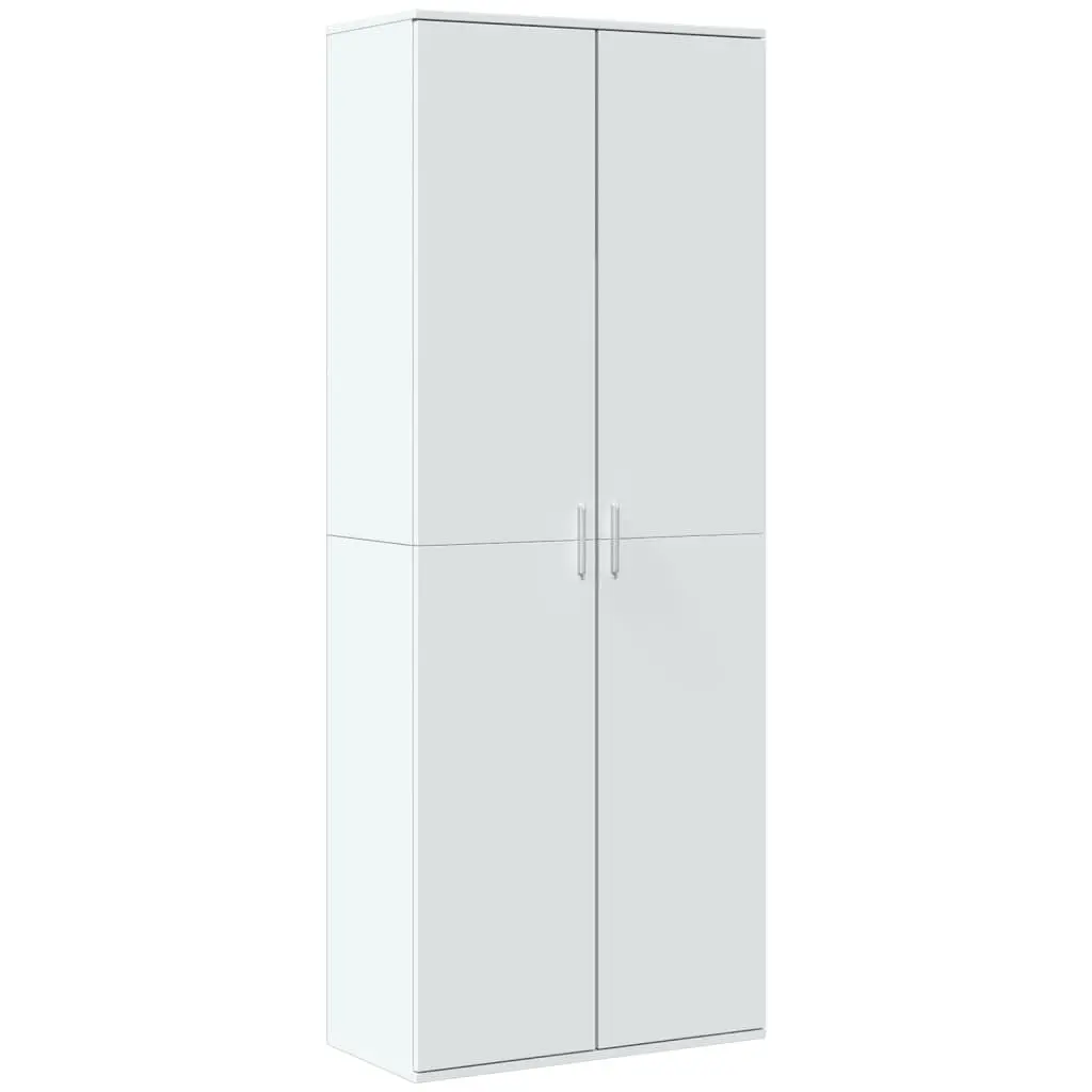 Storage Cabinet White 70x35x180 cm Engineered Wood Tall Cupboard