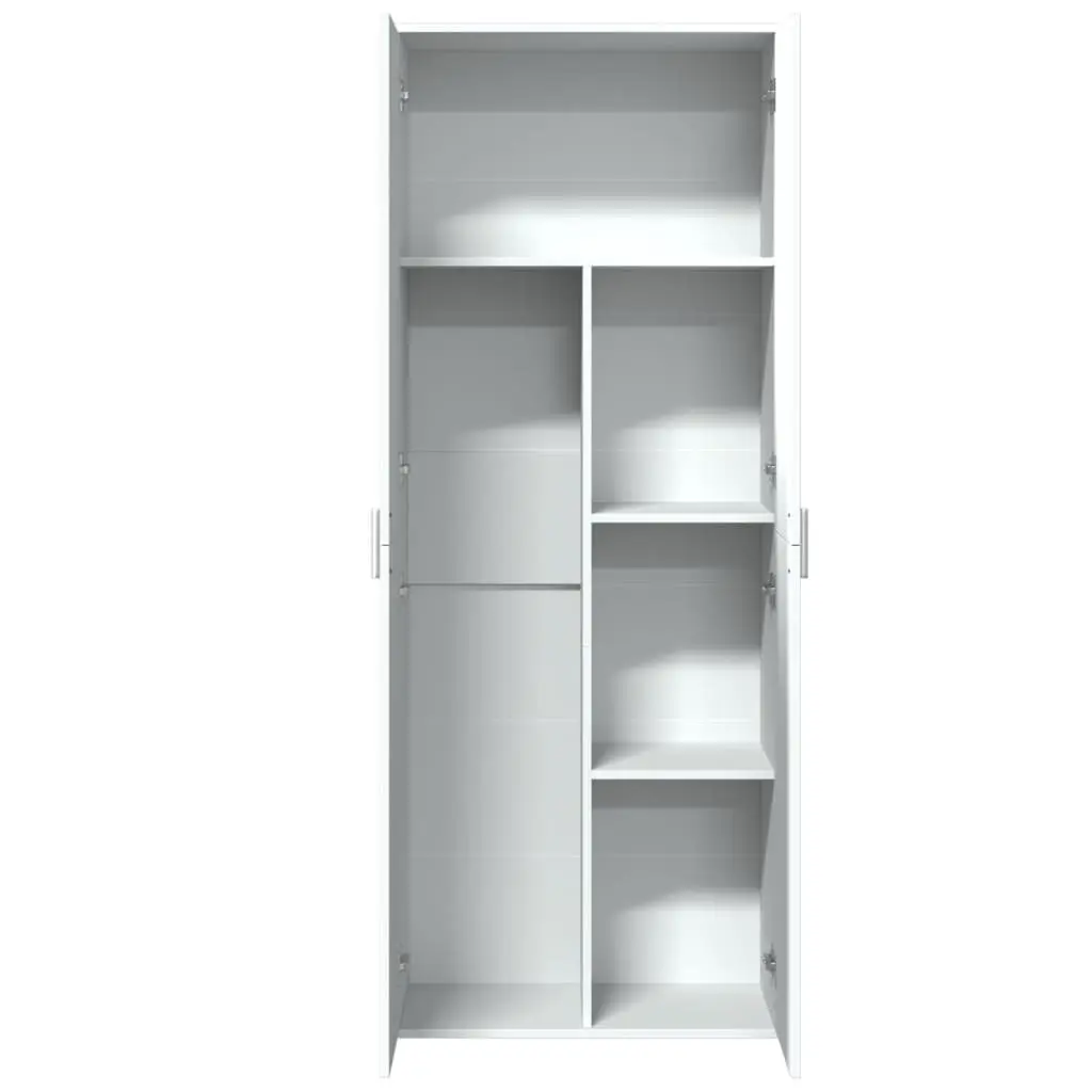Storage Cabinet White 70x35x180 cm Engineered Wood Tall Cupboard