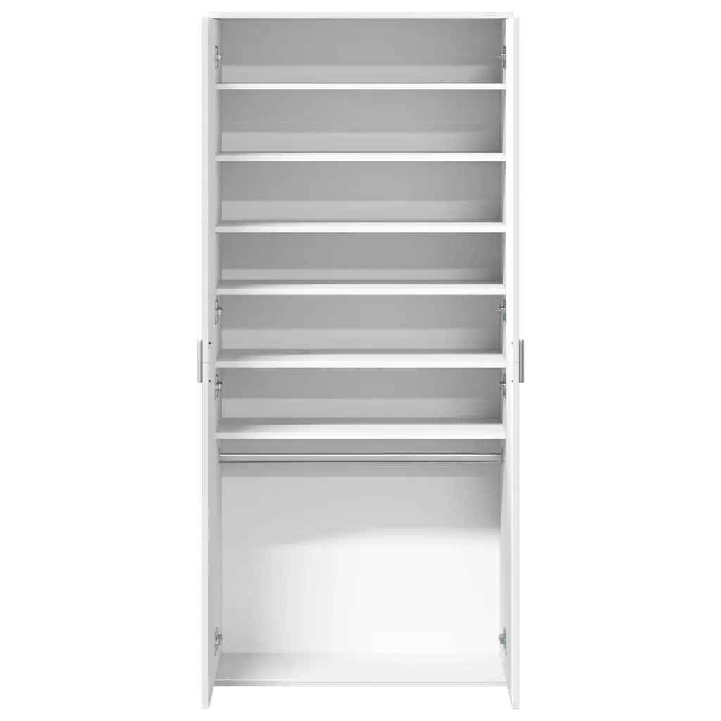 Shoe Cabinet White Tall Storage Organizer Wardrobe Furniture