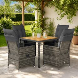 Concise 5 Piece Garden Dining Set for Outdoor Enjoyment