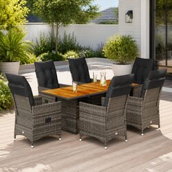 7 Piece Grey Dining Set with Easy Maintenance Features