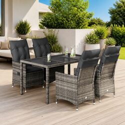 5 Piece Grey Outdoor Dining Set: Comfort Meets Style