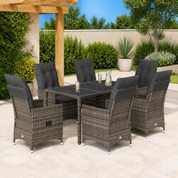 Concise 7 Piece Outdoor Grey Dining Set Overview