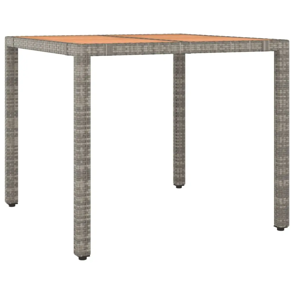 3 Piece Bistro Set Grey PE Rattan Garden Furniture Outdoor Patio with Cushions