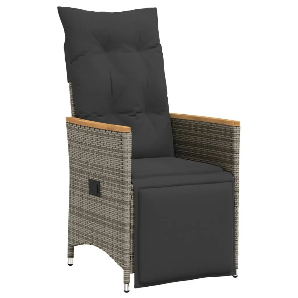 Garden Dining Set 5 Piece Outdoor Furniture Poly Rattan Grey Patio Seating