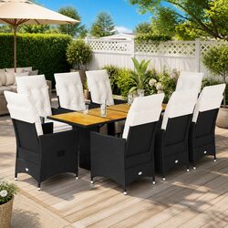 Compact 9 Piece Outdoor Dining Set – Style and Function