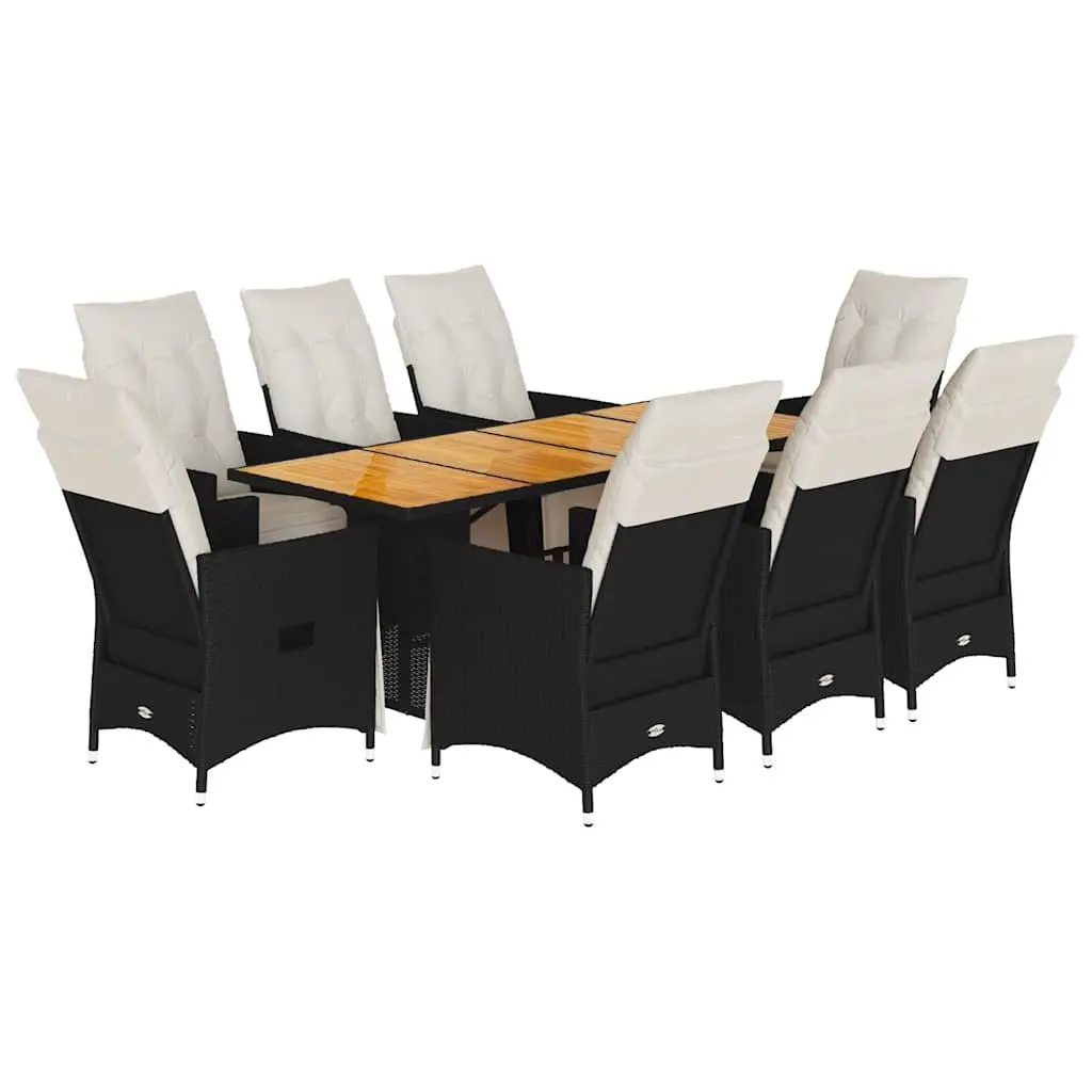 Garden Dining Set 9 Piece Outdoor Furniture Poly Rattan Patio Chairs Table