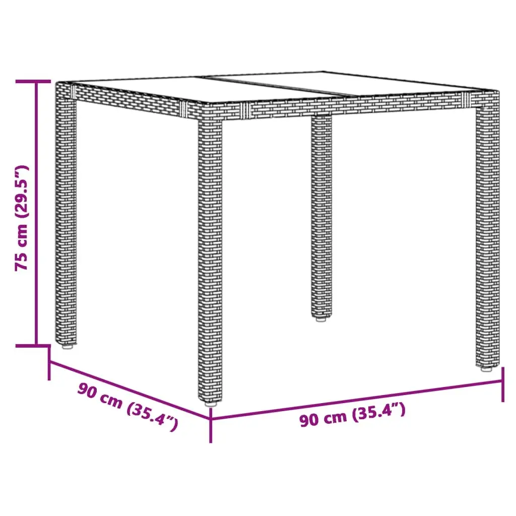 3 Piece Outdoor Bistro Set Black Poly Rattan with Cushions Adjustable Backrest Tempered Glass Table