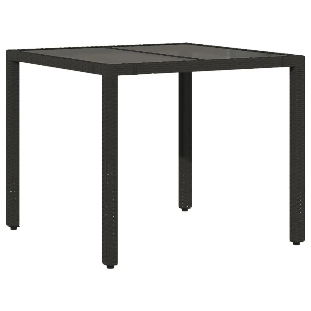 Garden Dining Set Black 5 Piece Outdoor Furniture Rattan Chairs Table Cushions