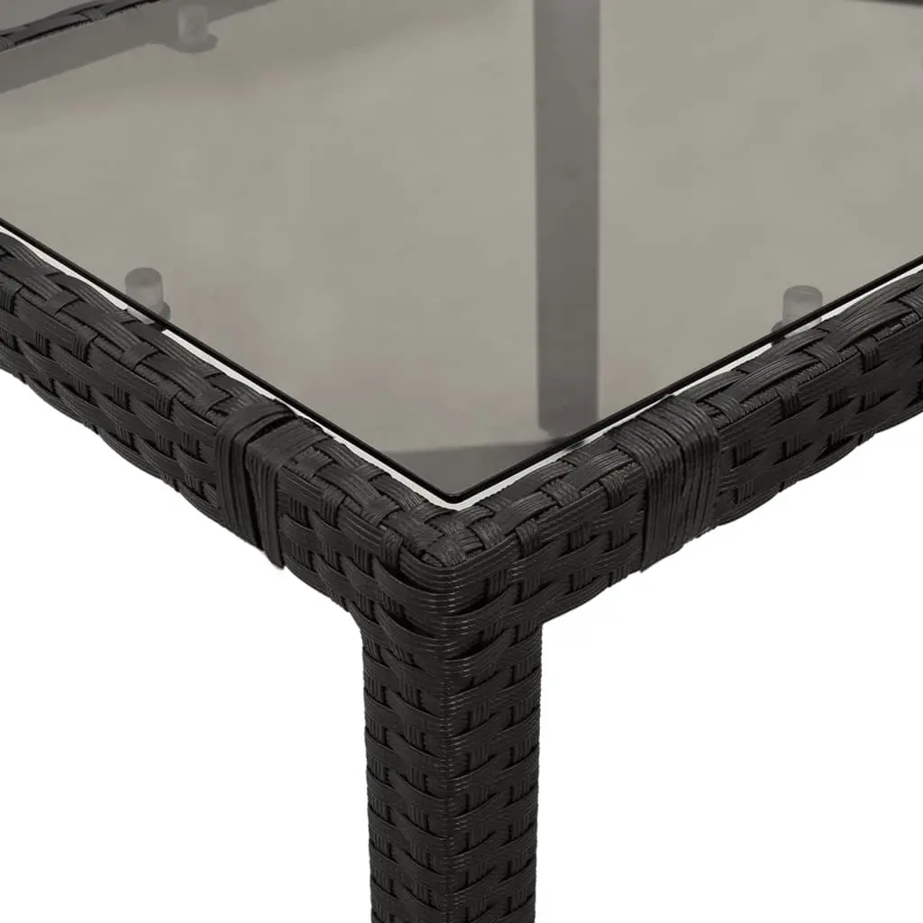 Garden Dining Set Black 5 Piece Outdoor Furniture Rattan Chairs Table Cushions