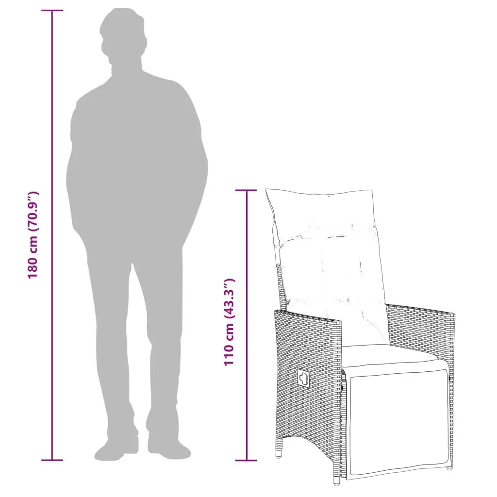 Garden Dining Set Black 5 Piece Outdoor Furniture Rattan Chairs Table Cushions
