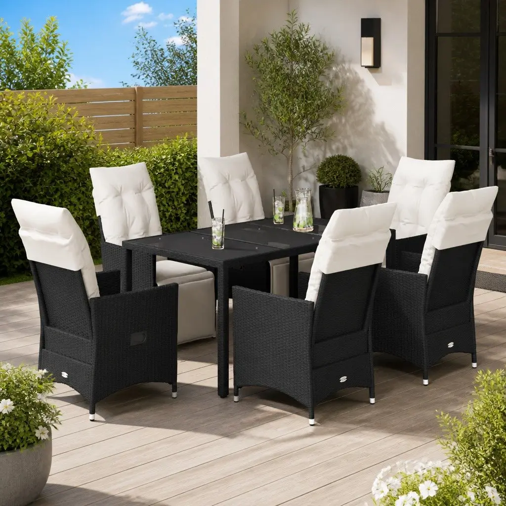 7 Piece Black Dining Set